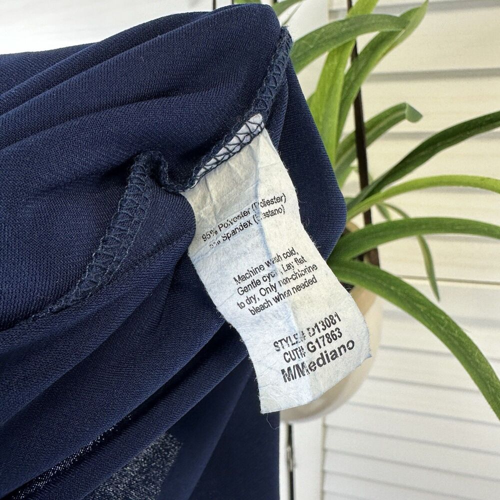 Gilli Navy Blue Layered Surplice A-Line Dress Stretch Knit USA Made Size M - Picture 9 of 9